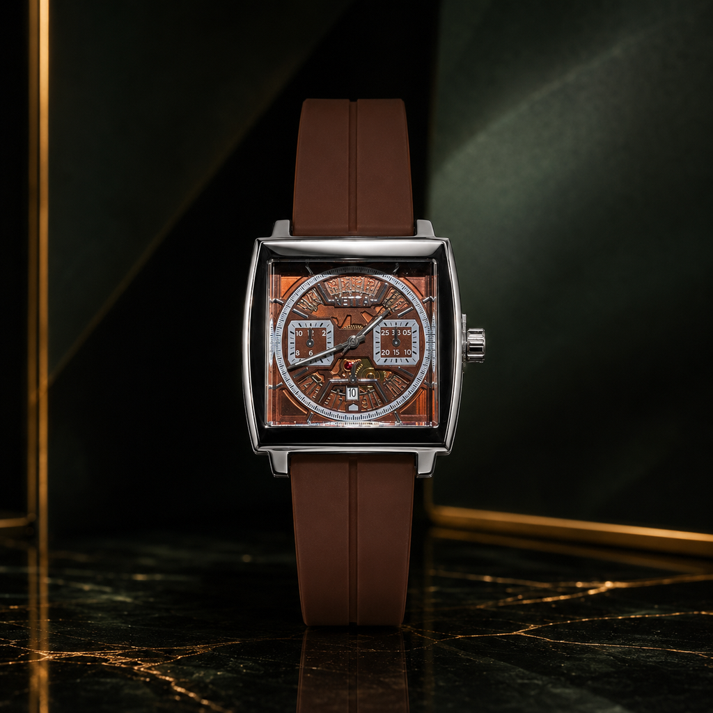 Executive Skeleton Design Wrist Watch Men