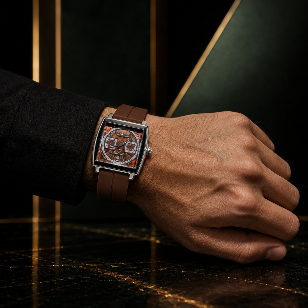 Executive Skeleton Design Wrist Watch Men