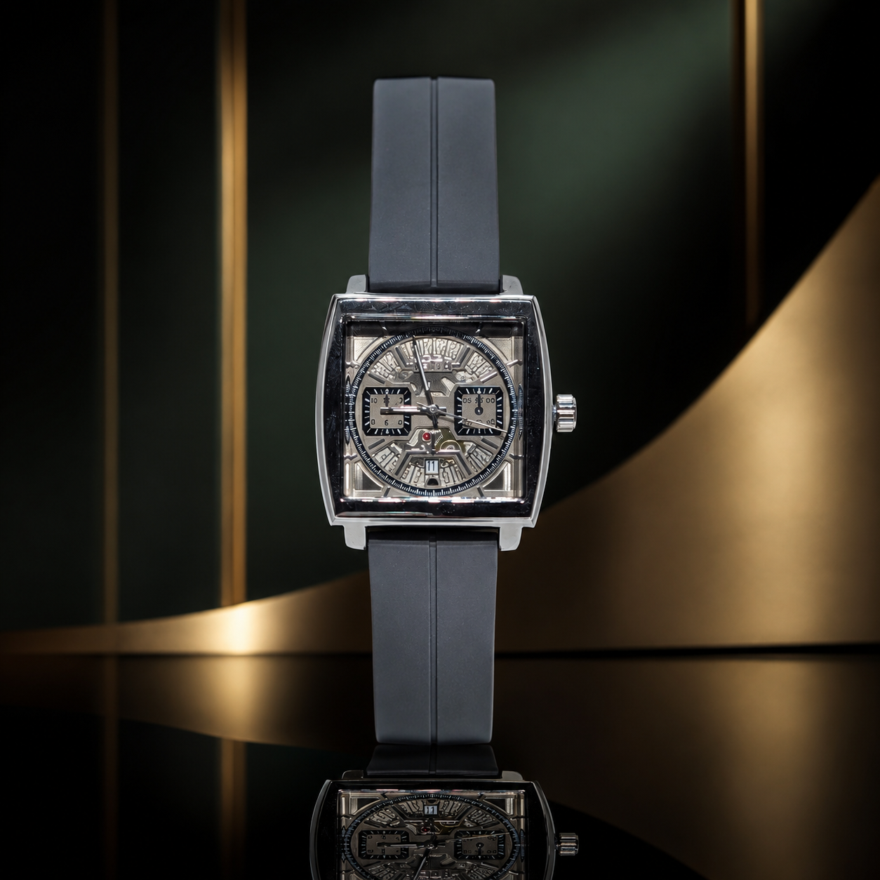 Executive Skeleton Design Wrist Watch Men