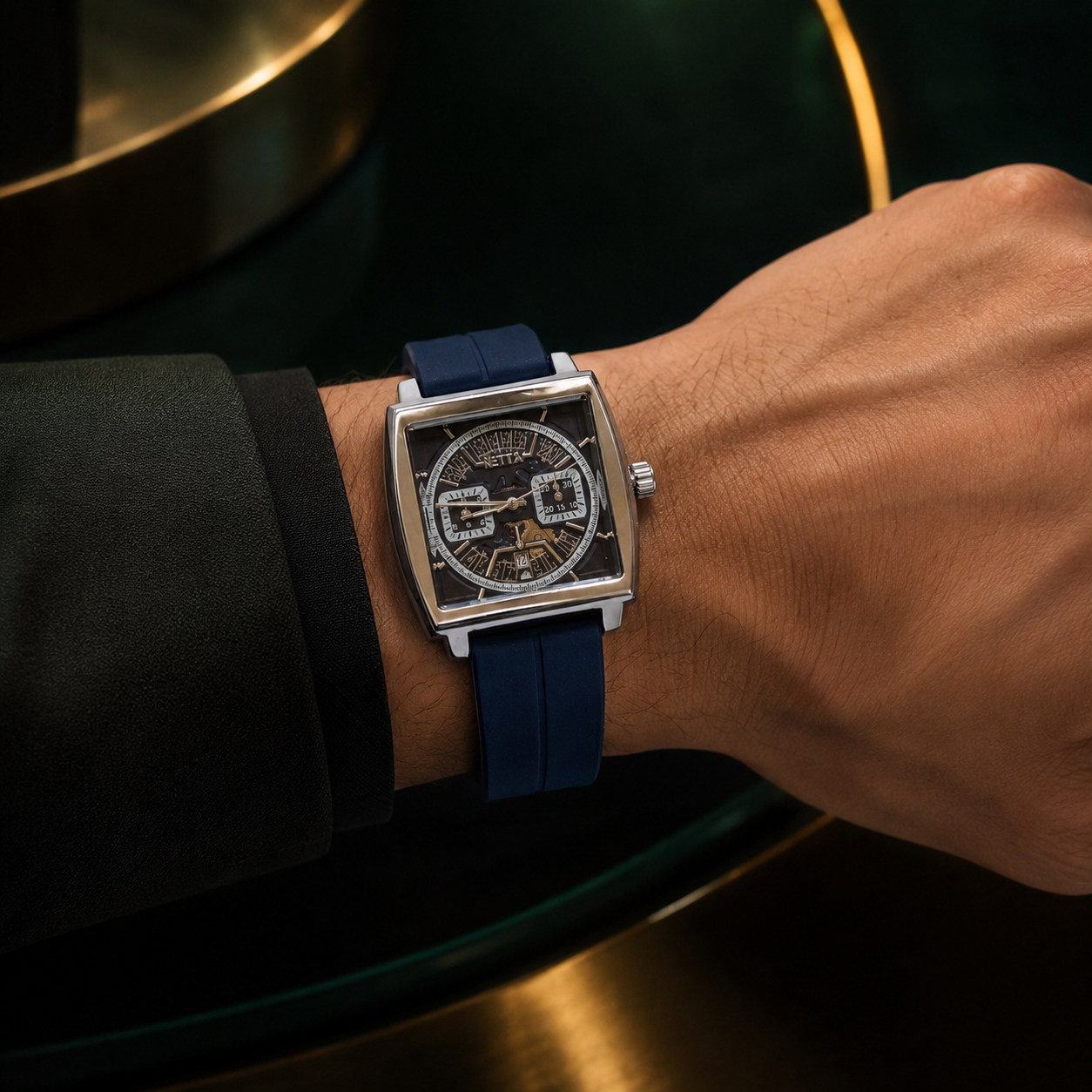 Executive Skeleton Design Wrist Watch Men