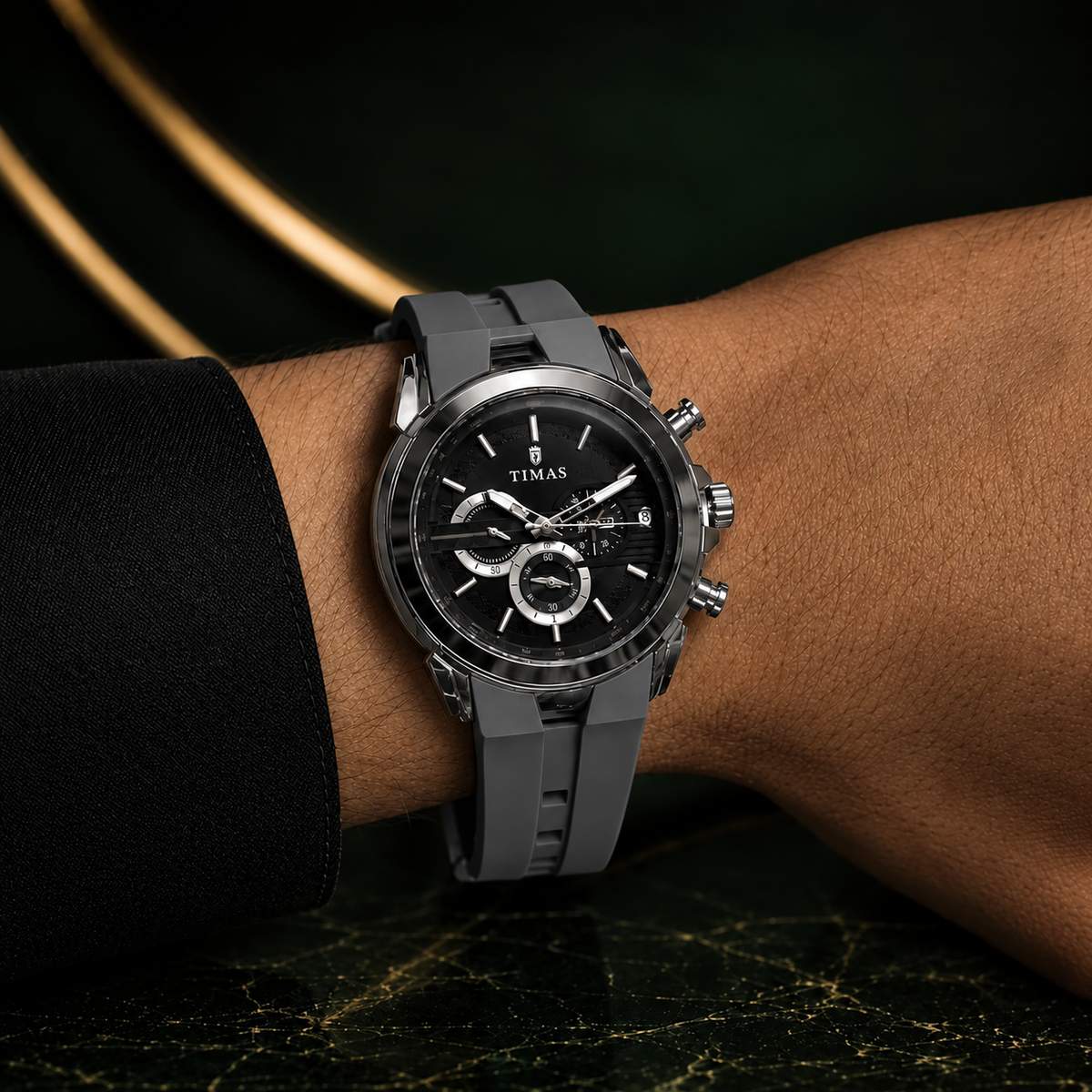 Luxury Chronograph Silicone Strap Watch for Men