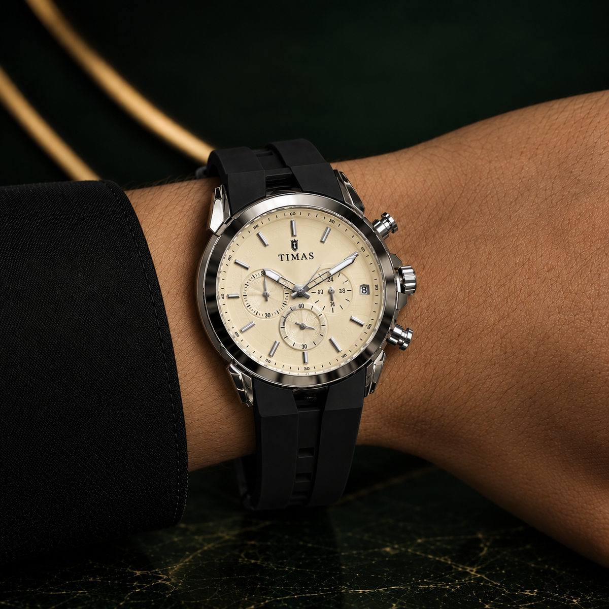 Luxury Chronograph Silicone Strap Watch for Men